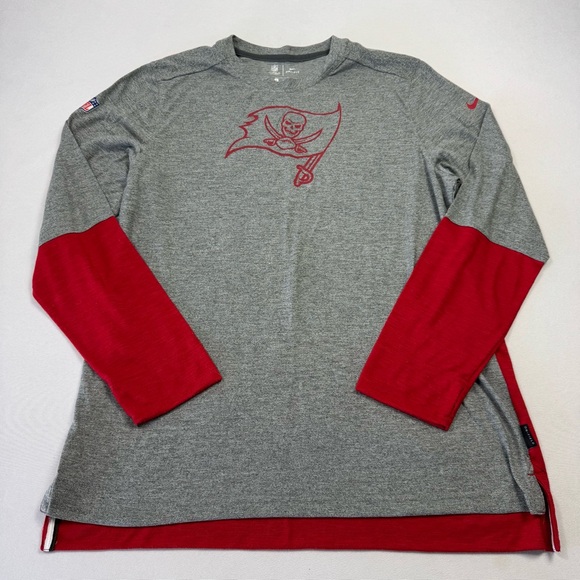 Nike On Field Tampa Bay Buccaneers Men's Long Sleeve T-Shirt Dri-Fit NFL Gray XL - Picture 1 of 9